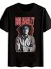 Bob Marley Grafik-T-Shirt - Schwarzes lässiges Rundhals-T-Shirt mit Rastafari-Farben
