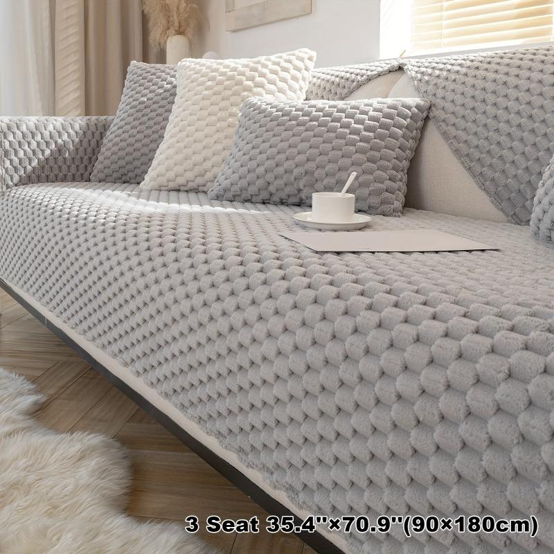 1PC Autumn and Winter Plush Sofa Cushion Thickened Seat Cushion Non-slip Sofa Cover Cover Cloth