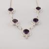Amethyst Gemstone Silver Necklace, 925 Sterling Silver Amethyst Necklace, Partywear Women Necklace, February Birthstone Gift RN-2-9