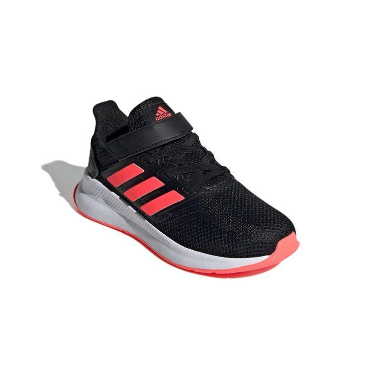 Adidas Neo Runfalcon 1.0 Synthetic Leather Fashion Woven Breathable Low-Top Running Shoes Kids Sneakers Black Red FW5138