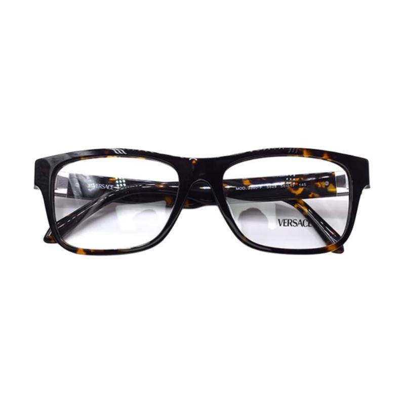 Versace Medusa brand logo design plate square optical glasses men's tortoiseshell color 38923433 0VE3380F-5528-Tortoiseshell 56