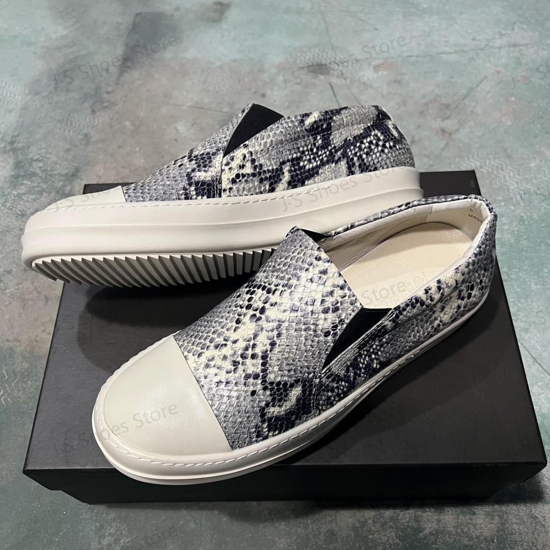 

Brand Ro Men Shoe Grey Leather Shoes Slip-On Women Low Top Casual Sneakers Gray Boa Loafers Luxury Designer Thick Sole Sneaker 34