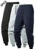 Men's European Size Solid Color Fleece Sports Pants with Drawstring - Warm, Casual, and Suitable for Many Occasions