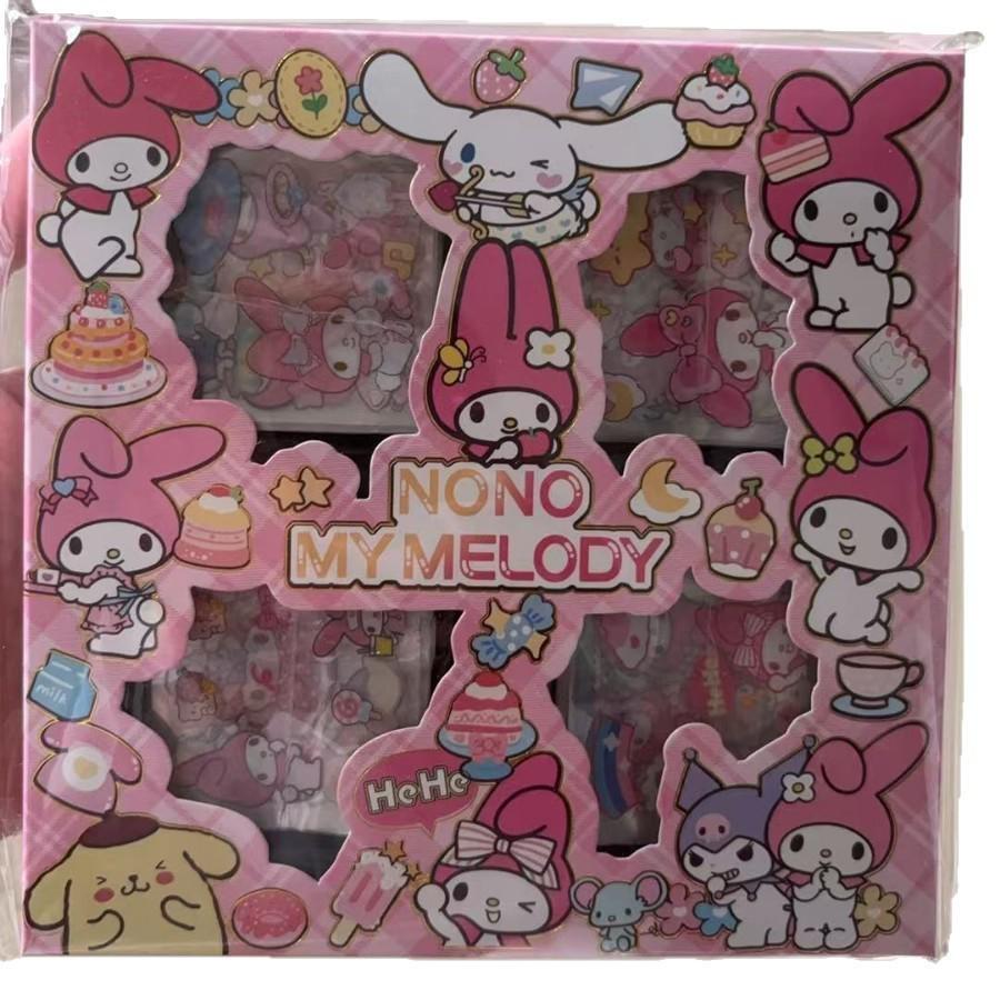 Sanrio 100pcs Eco-friendly Transparent Cartoon Stickers Set - Cute Stars for Kids' Journals & Gifts