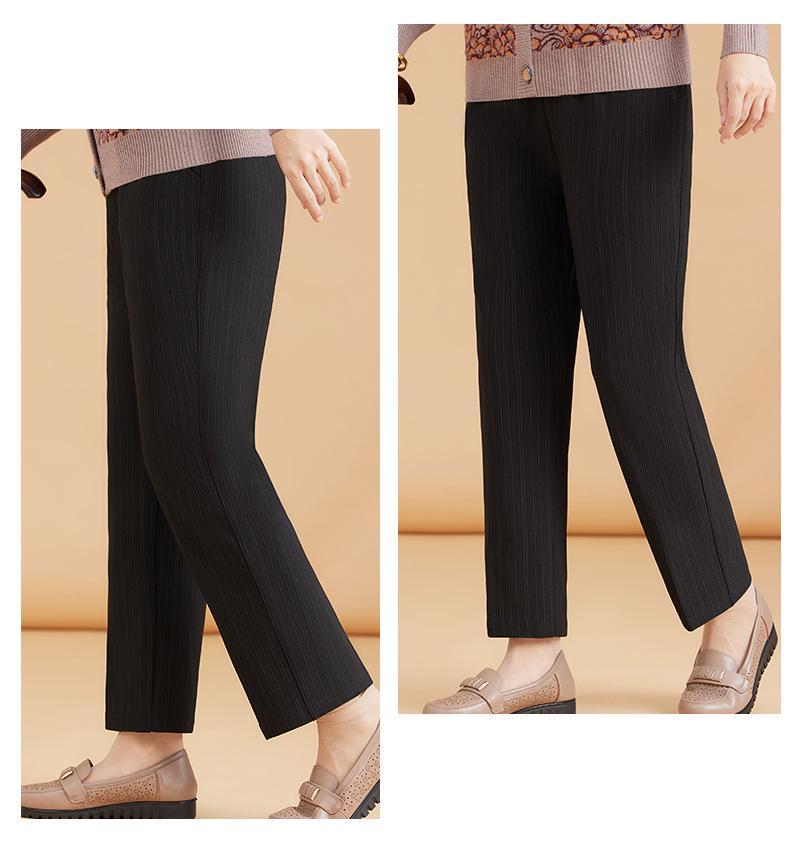 Mom's Plus Velvet Warm Cotton Pants for Middle-Aged and Elderly Women - Large Size, Loose-Fit, Suitable for Spring, Autumn, and Winter.