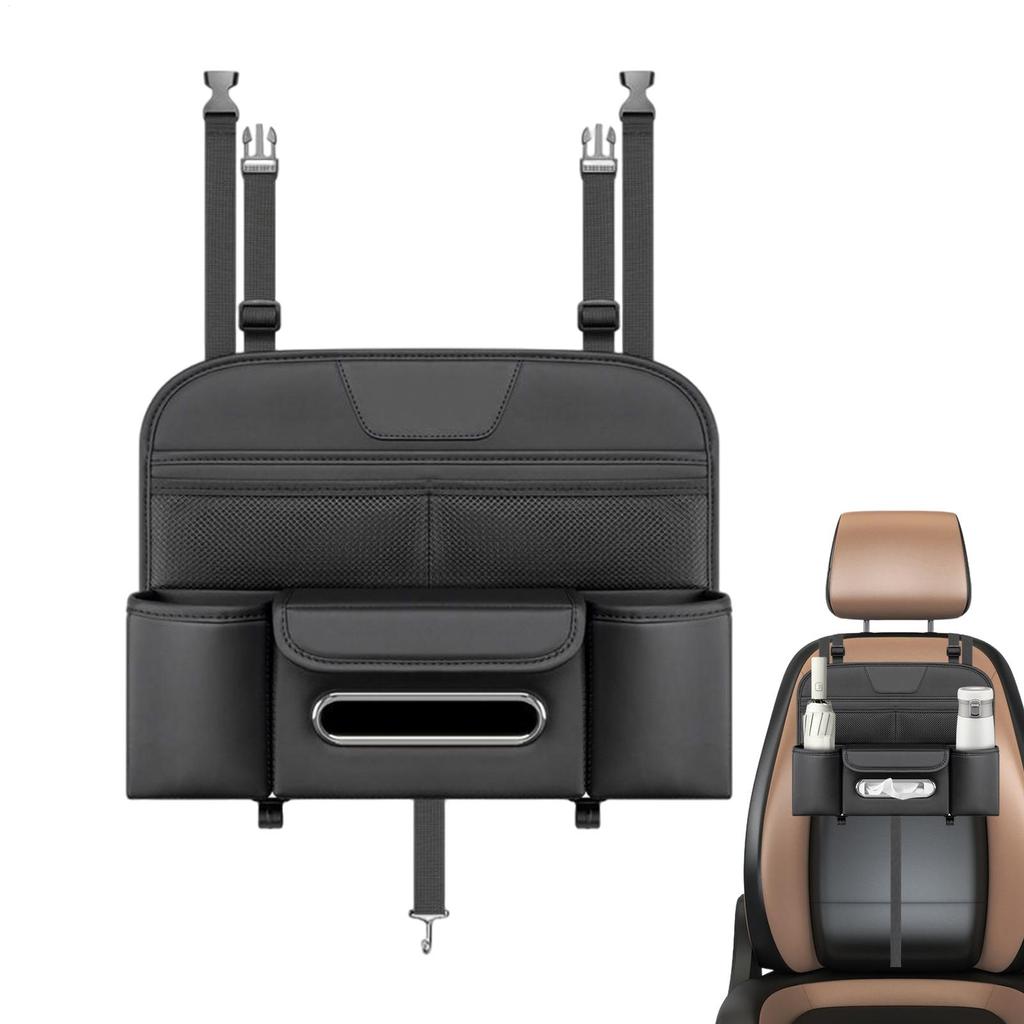 Seat Back Tissue Organizer Multifunctional Car Interior Organization Drink Cup Holder Tissue Box for Vehicles SUVs RVs Trucks