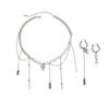 Sweet And Cool Style Imitation Pearl Beaded Necklace, Design Sense Metal Love Pendant Fringed Necklace Women