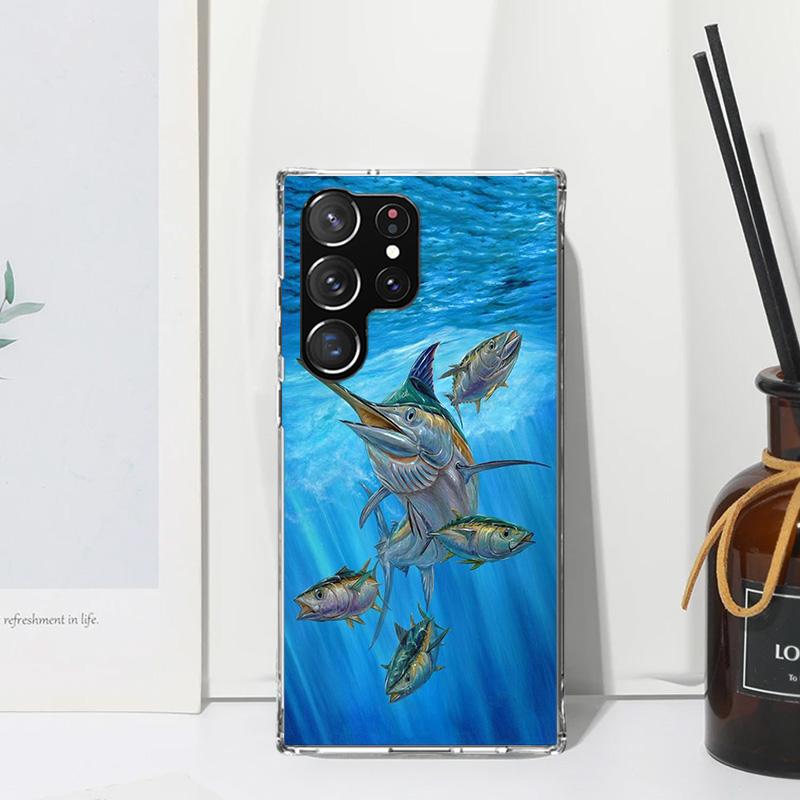 Offshore Angling Fishing Fish Rod Phone Case For Samsung Galaxy S26 S25 Edge S24 FE S23 S22 Ultra S21 Plus S20 + Art Fundas Back