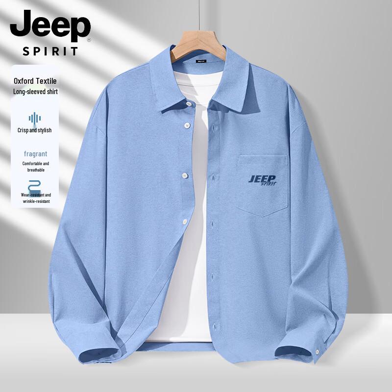 JEEP SPIRIT Men s Casual Oxford Long Sleeve Shirt 2XL