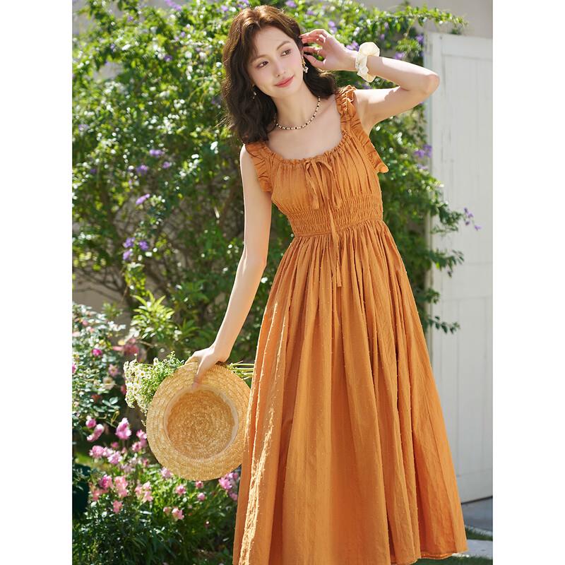 Mocana French Goddess Style Sleeveless Strap Midi Dress