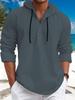 Autumn New Casual Men's Pearl Cotton Small Twill Hooded Button-Up Shirt Men's