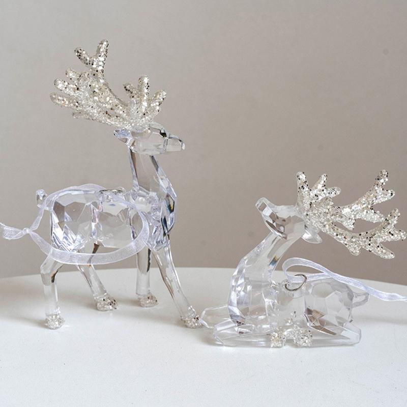 Festival Acrylic Hanging Decorations Snowflake Reindeers Angel Christmas Parties Decoration Set