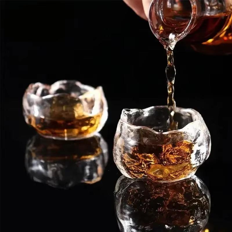 1pc Japanese Style Glass Cup Tasting Transparent/Frozen Tea s Kongfu Master Teacup White Wine water pipe glass