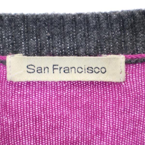 SAN FRANCISCO Wollmischung Langarm V-Ausschnitt Pullover M Grau Strick Damen Gebraucht