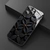 Black artistic flower Tempered Glass Phone Case For iPhone 17 Pro Max 11 12 13 14 15 16 Pro 17Air 16E 7 8 Plus XR XS Max Cover