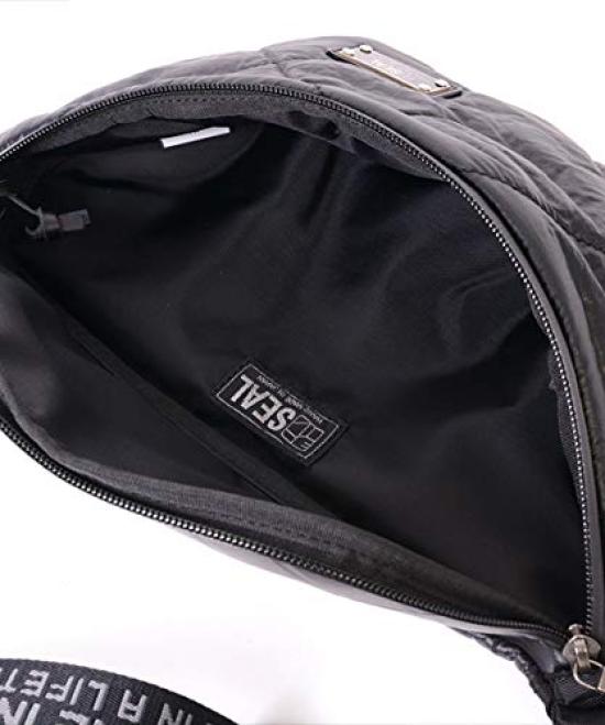 Fujikura Koso X SEAL Waterproof Waist Bag for Men Waist Body Crossbody Parachute Lightweight - Pouch, Bag, Bag, Fabric, - FS-016BK