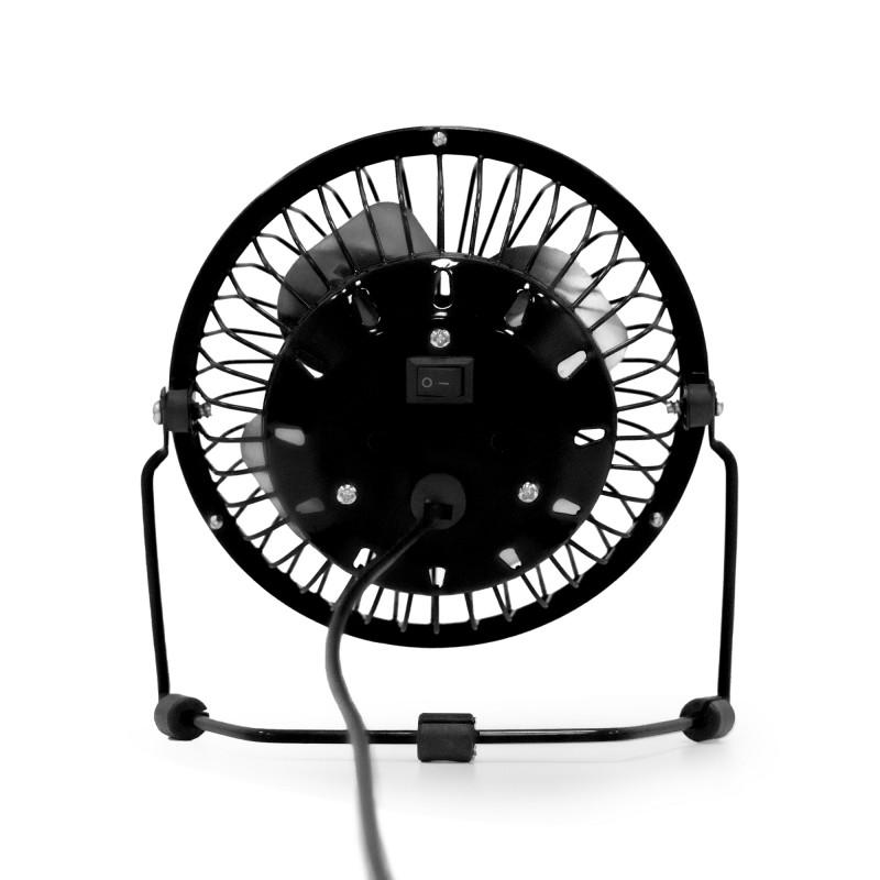 Pullman - Mini Ventilateur De Bureau Usb - Portable, Léger, Orientable - En Métal Noir