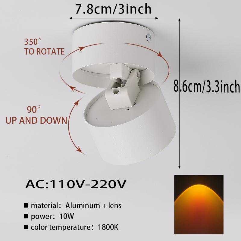 

Светодиодный точечный светильник Downlight, AC 110 В-220 В, COB, прожектор Sunset Spot, встраиваемый потолочный светильник для домашнего декора, гостиной, прихожей 10W Sunset color&1PCS