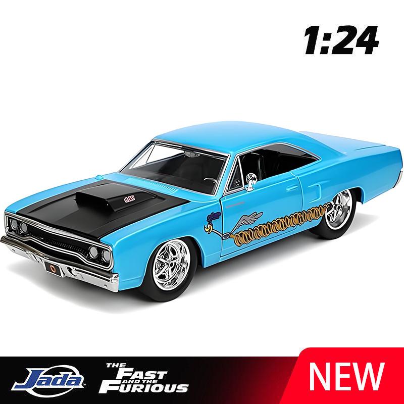 

JADA 1:24 1970 Plymouth Road Runner Alloy Car Diecasts & Toy Vehicles Car Model Miniature Scale Model Car For Children синий