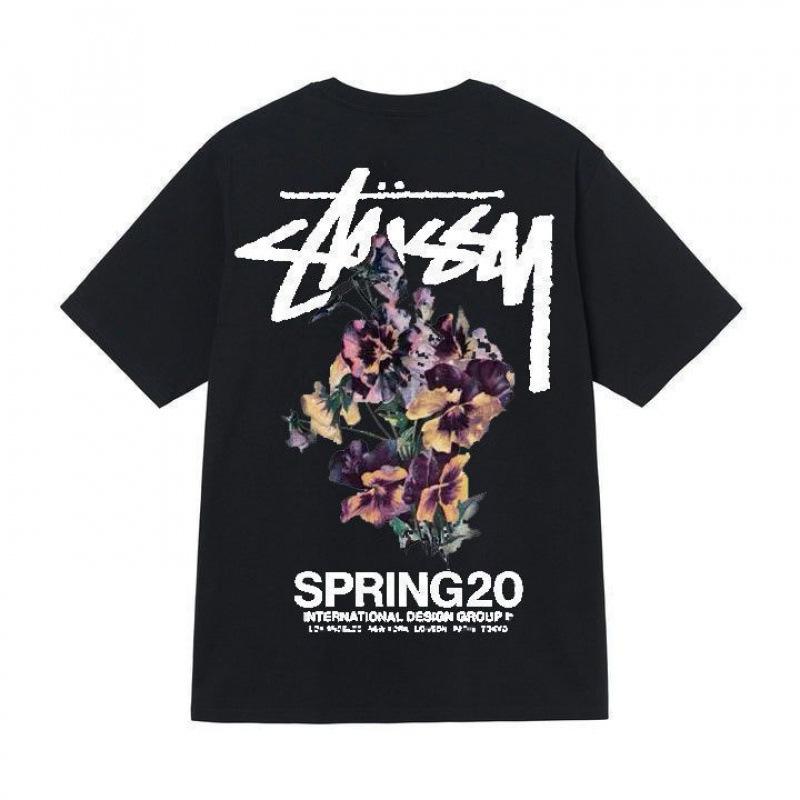 Grenzüberschreitende europäische und amerikanische Trendmarken, eine Vielzahl bedruckter Herren- und Damen-Kurzarm-T-Shirts, 220 Gramm lockere Streetwear-T-Shirts