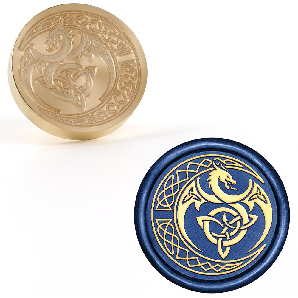1pc Animals Series Wax Seal Stamps Fox Tiger Unicorn Rabbit Dragon Pattern Wax Sealing Stamps 25mm Removable Brass Head