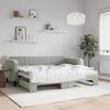 VidaXL Lit de jour avec lit gigogne gris clair 90x200 cm velours 3197063