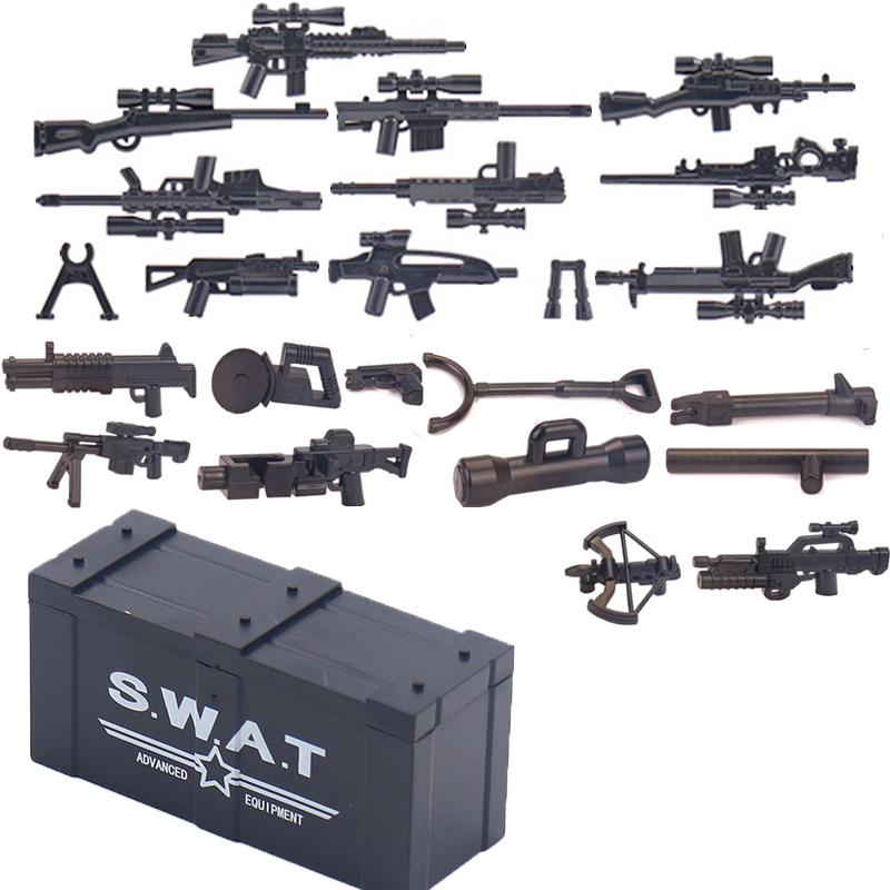 SWAT Spezialeinheit Bausteine Abrissanzug UNPKF Barett Weste Schild Waffen Kiste Pistole Raketenwerfer Polizeihund Bausteine Spielzeug