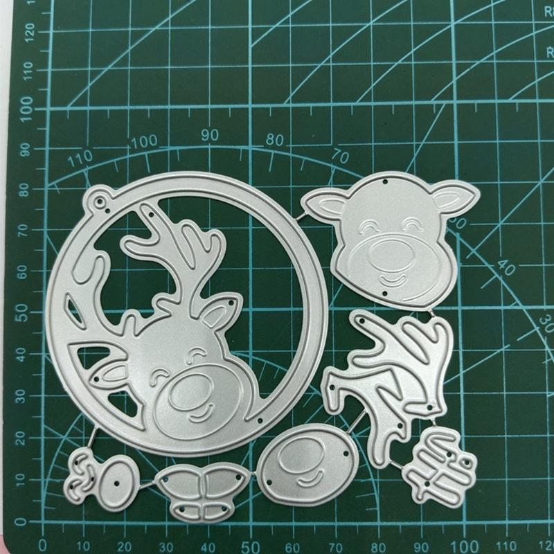 Kovové vykrajovátka Vánoční sob Ražební šablona Vykrajovátka pro výrobu přání Scrapbooking Papírové řemesla DIY Šablona Forma