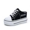 Fashion 8CM Canvas Shoes Women Chunky Sneakers Comfortable Hidden Heels Hollow Platform Wedge Breathable Slippers Summer Shoes