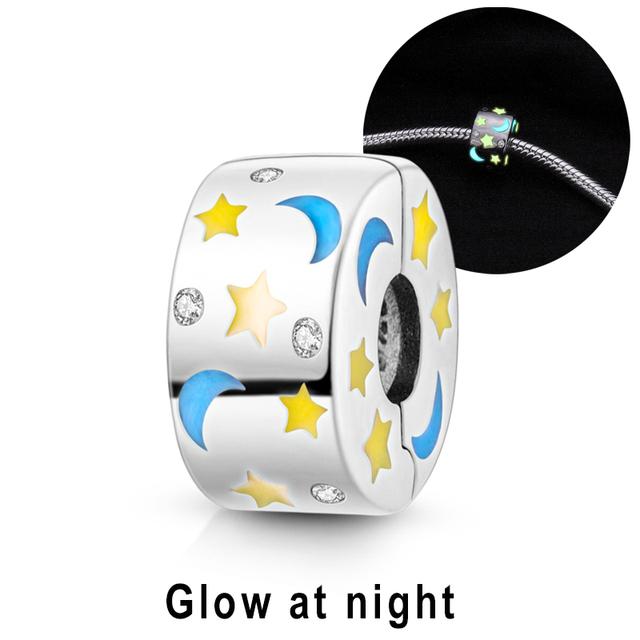 Boy And Girl Silver Color Beads Star Moon Clip Charm Unicorn Dangle Charms Fit New Arriver Cute Bracelet Diy
