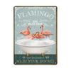 Funny Flamingo Tin Sign Decor Funny Bath Soap Bathroom Signs Vintage Bathroom and Bathtub Metal Tin Sign Bathroom Wall Decor Bat