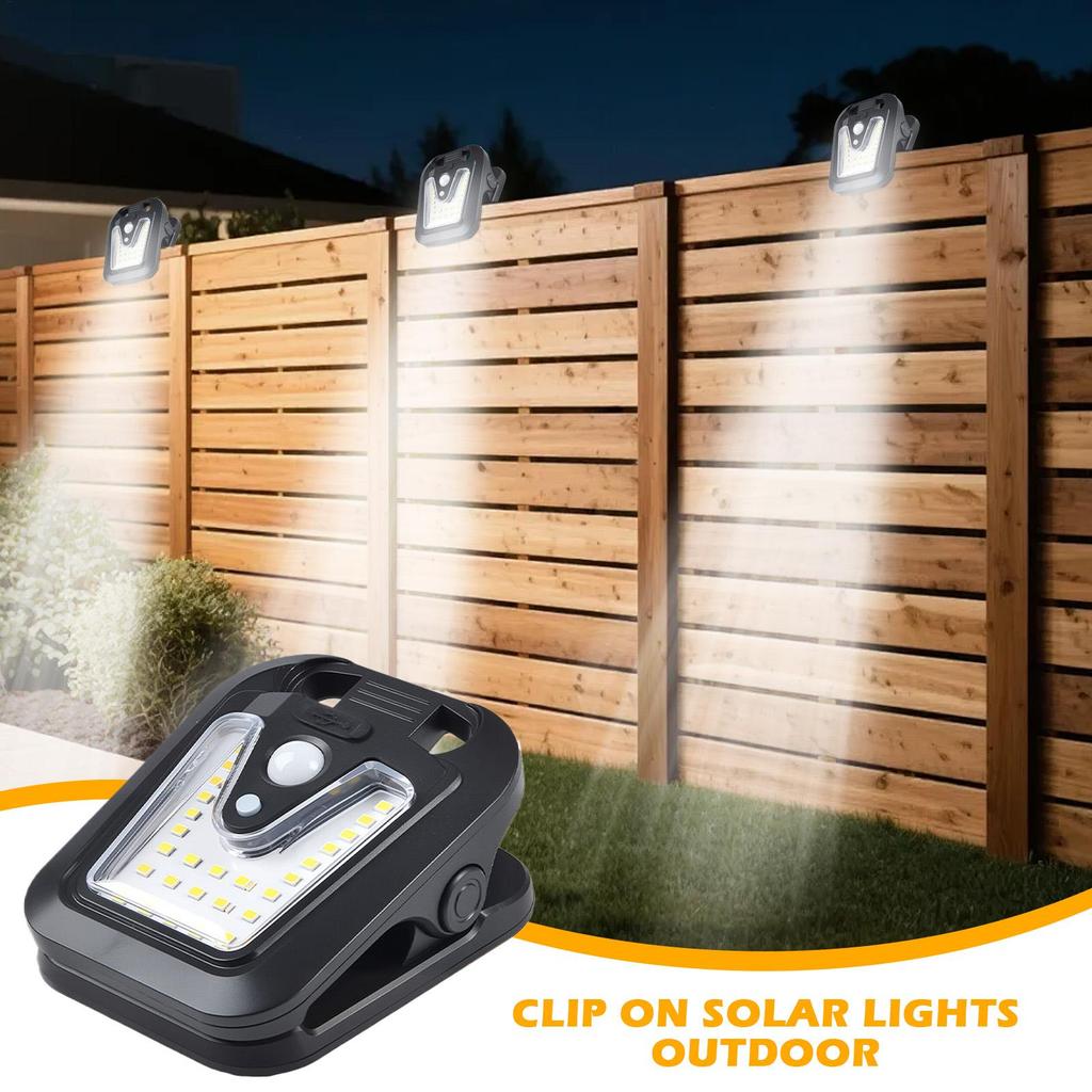 Outdoor Solar Motion Lights USB Auto On/Off Clip Lamp Waterproof 4 Modes RV Solar Lights Camp Outdoor Motion Sensor Clip Lights
