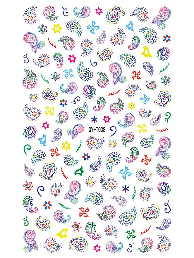 3D Waterproof Self-Adhesive Flower Nail Stickers: Spring Peach, Rose, Cherry Blossom Decals