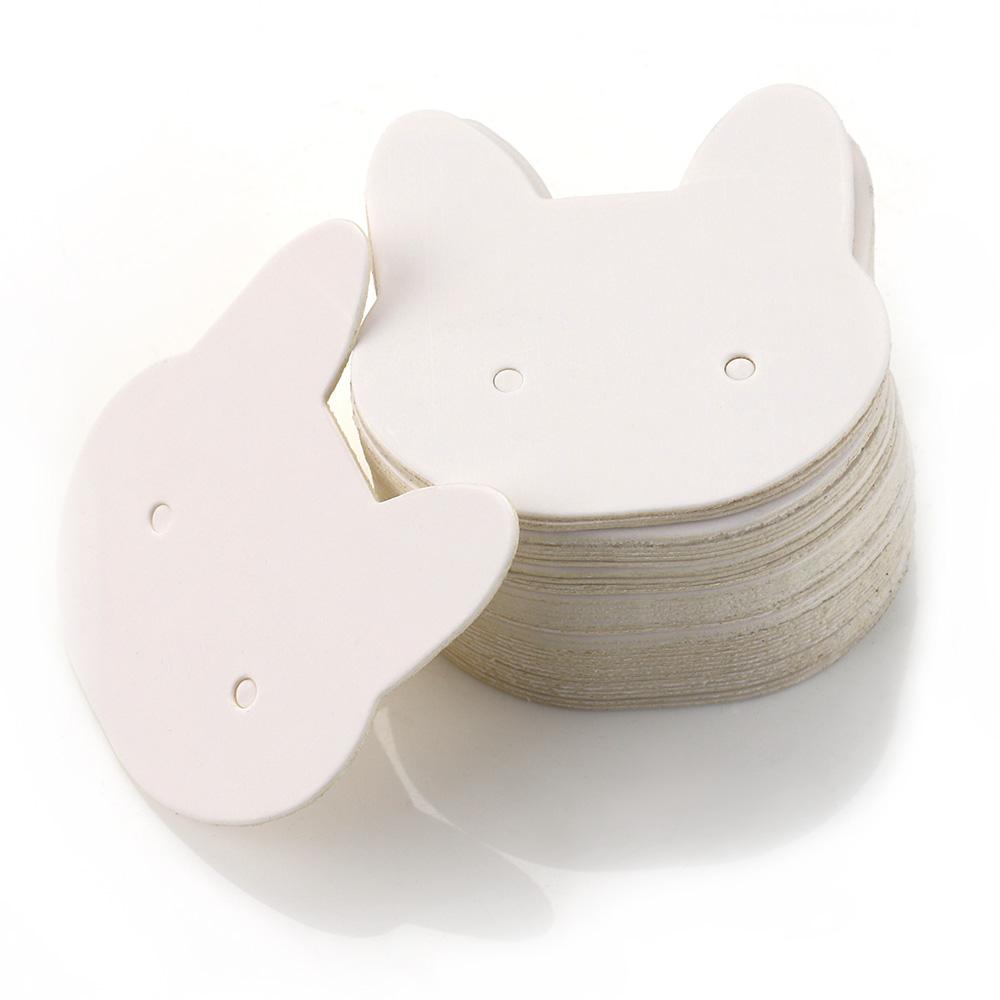 

50pcs 3.5*3.5cm Cat Shape Display Card for Earrings Ear Studs Jewelry Cardboards Price Tags Necklace DIY Accessories 50pcs белый
