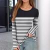 Women's  And Winter Slim Bottom T-shirt Fashion Casual Gradient Printing Round Neck Pullover Long Sleeve Top