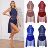 Vrouwen Lyrische Dans Kostuum Halter Hals Flowy Rok Jurk Ballet Leotard Moderne Hedendaagse Danskleding