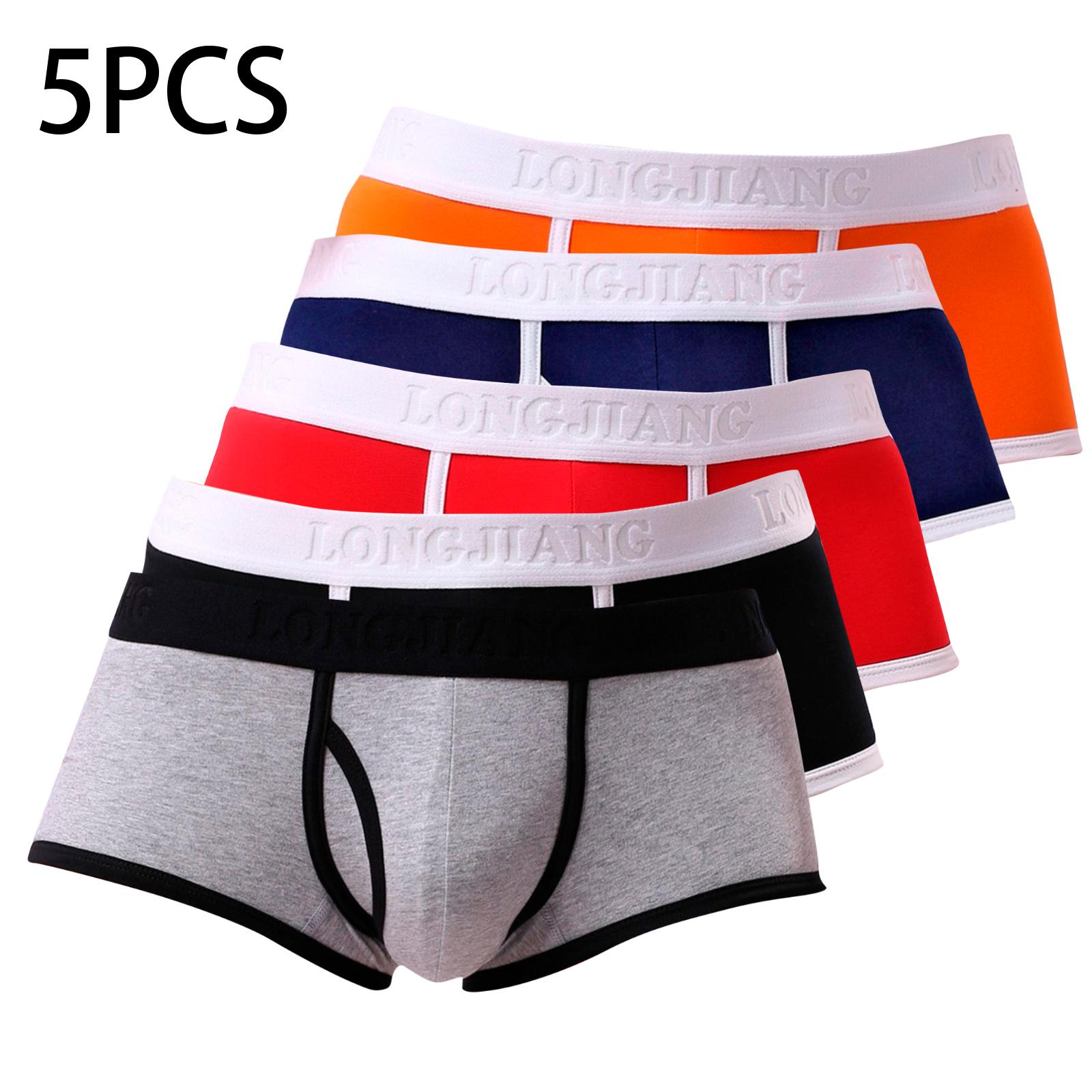 

1/5 шт., сексуальное мужское однотонное дышащее нижнее белье, трусы с выпуклым мешком, шорты, трусы M/5PCS