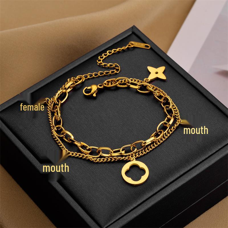 Koreanisches Dongdaemun Titanstahl Damenmode Armband - Edelstahl, High-End, Grenzüberschreitendes Design.