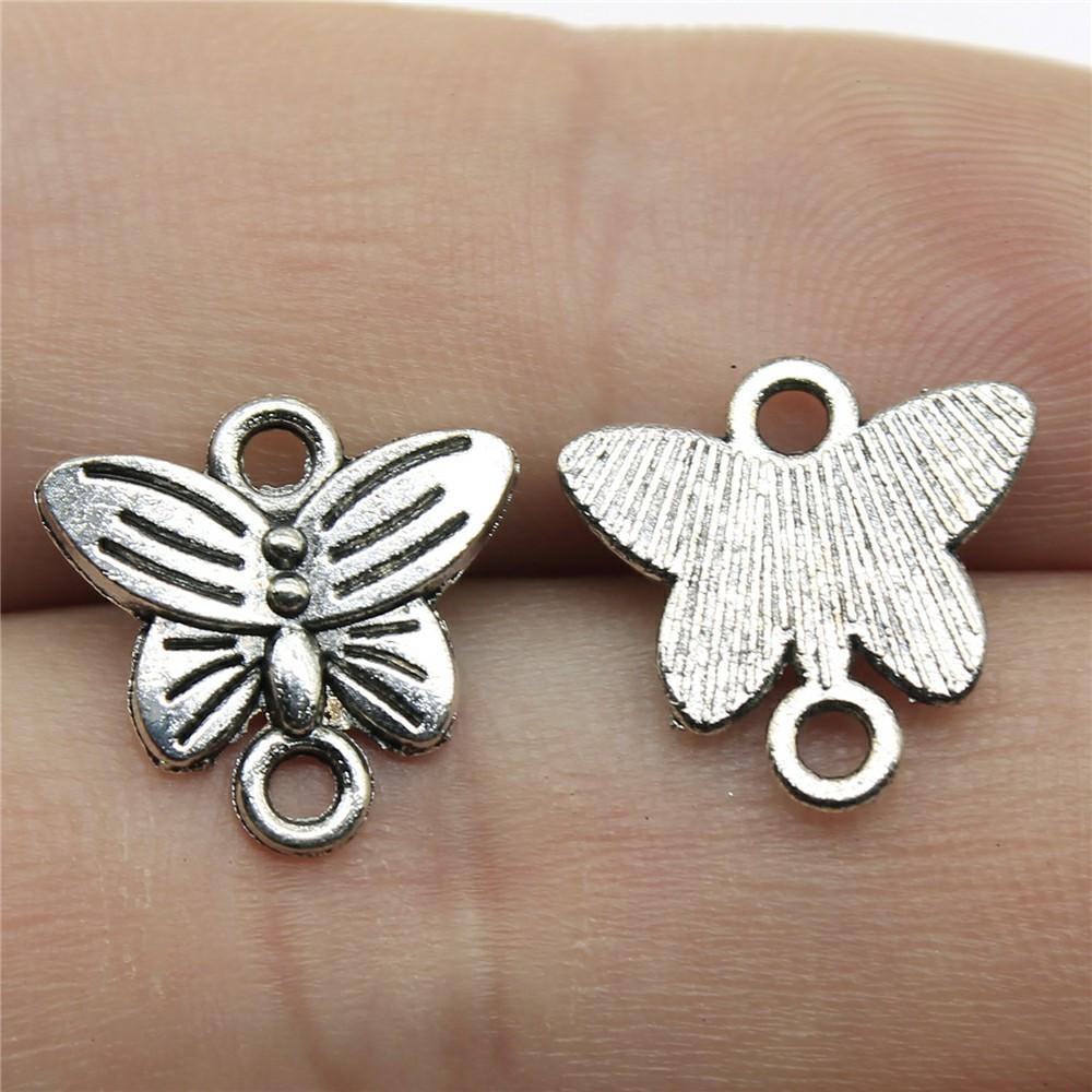 20 Stück Anhänger Schmetterling Antiksilber Farbe Anhänger DIY Basteln Herstellungszubehör Handgemachter Tibetischer Schmuck