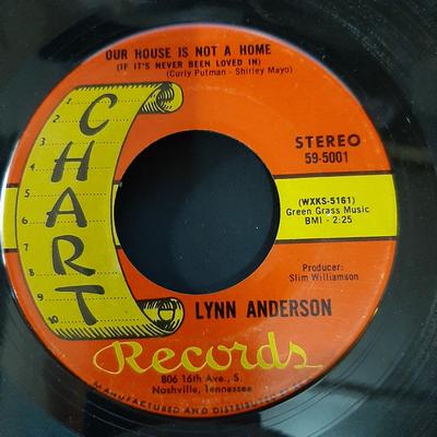 7inch Record LYNN ANDERSON - Our House Is Not A Home (If It's Ne 595001 Chart Records 1969 US Folk Used