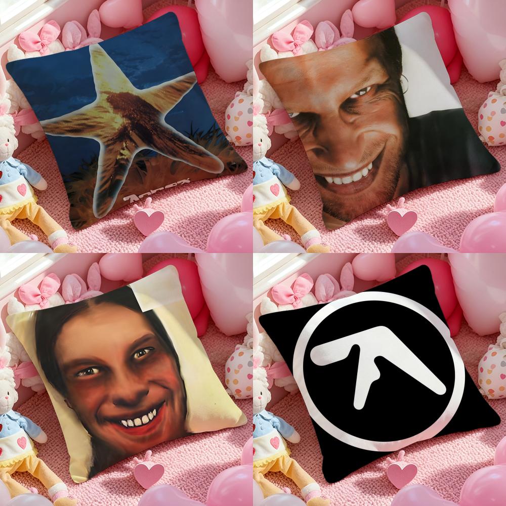 Album Cover A-Aphex T-Twin Cushion Cover Pattern Printed Pillowcase for Living Room Sofa Cushion Cover & Bedroom Decor