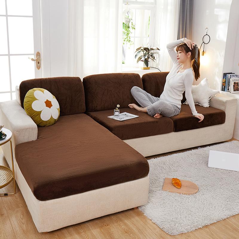 Stretch Sofa Cover Cover All Inclusive Universal Sofa Cushion Living Room Four Seasons Universal Winter Models Plush Thickened Cushion Universal