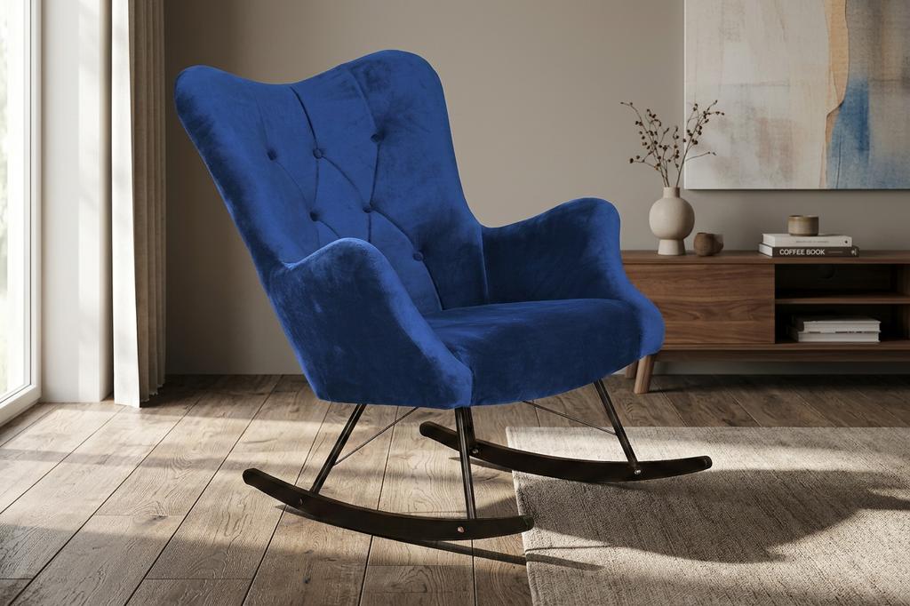 Schaukelsessel Luna Royal mit Veloursbezug im skandinavischen Stil – Family Meble