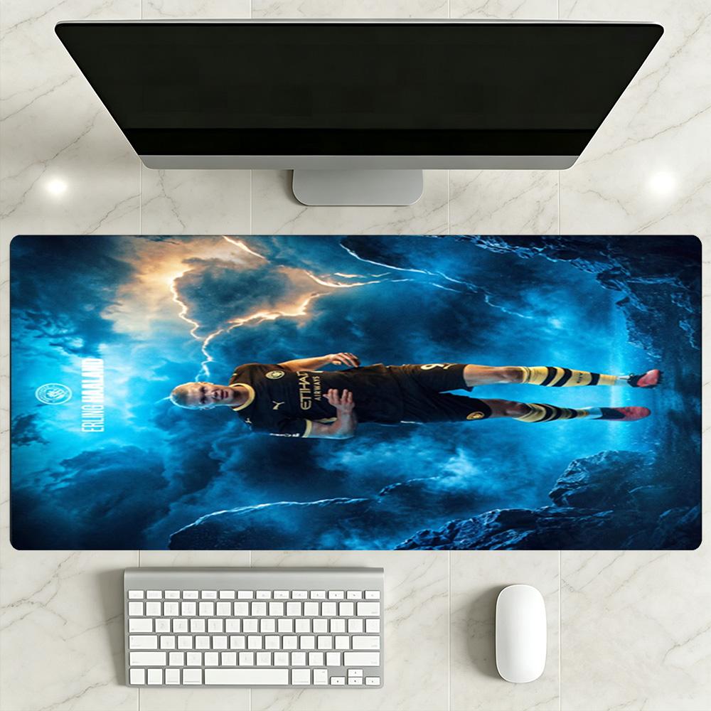 Haaland Large Mouse Pad Desk Mat Desktop Mouse Pad Non-Slip Rubber Base Computer Decor Item Office Use