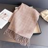 Fashion Scarf Women Cashmere Plaid Tassel Winter Warm Scarves Soft Shawl Wrap Neck Scarf For Ladies Casual Daily Wear Gift