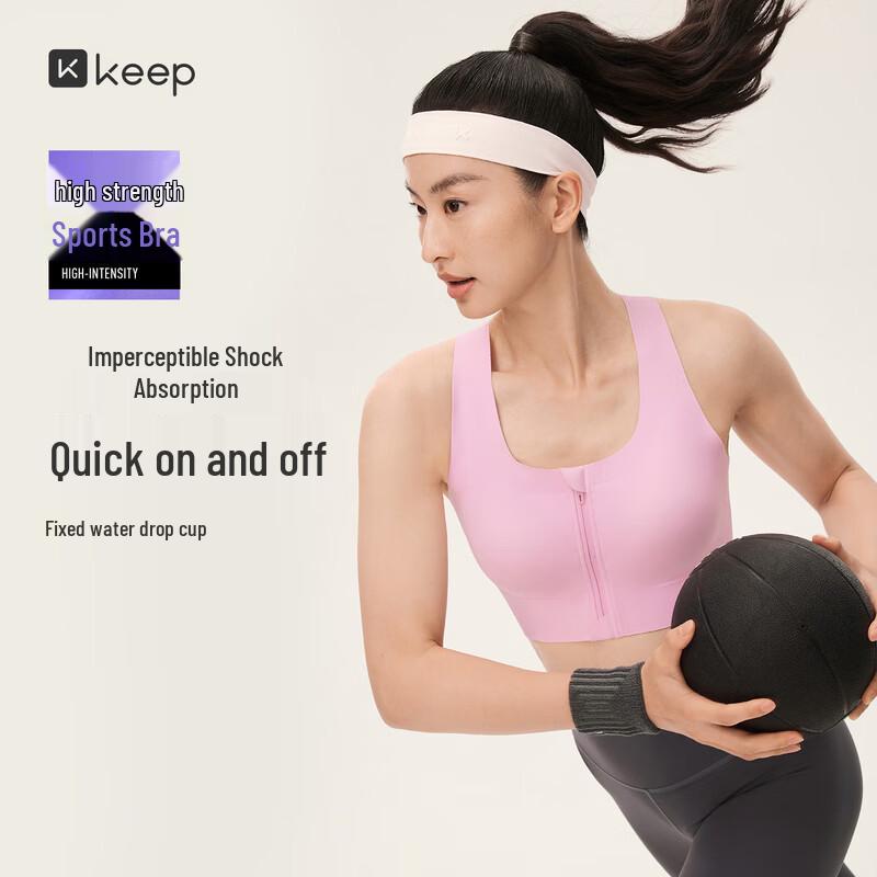 Keep Women s High-Impact Front-Zip Cross-Back Sports Bra L