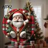 Unique Holiday Souvenir Gifts Double-sided Acrylic Christmas Hanging Ornaments Xmas Cartoon Snowman/Penguin/Gingerbread Man/Santa Claus Indoor