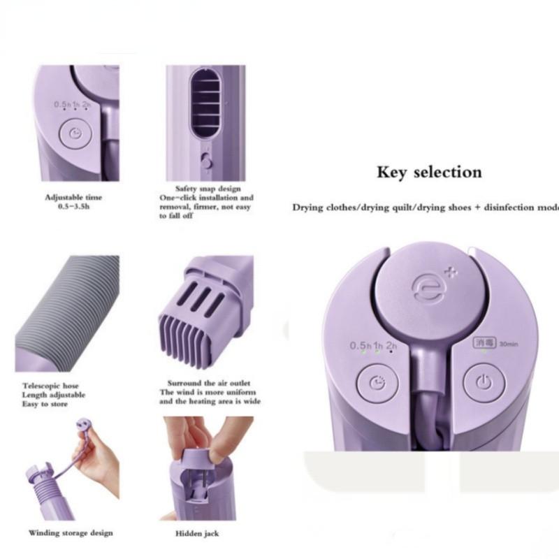 400W Foldable Mini Portable Clothes Dryer Multi-function Quick Drying Machine with Timing Intelligent