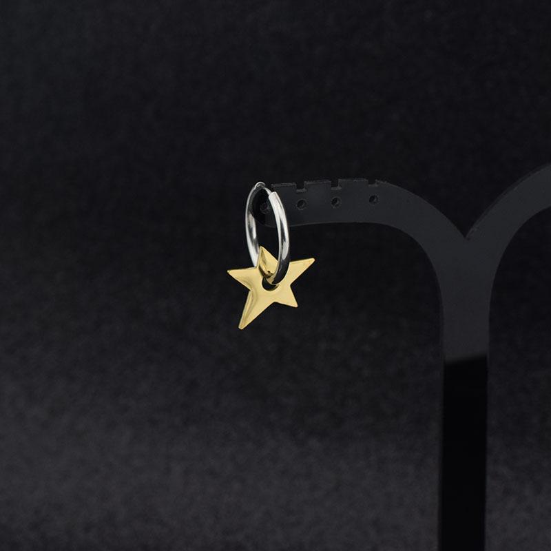 Fashion Irregular Star Hoop Earrings for Men Women New Punk Rock Harajuku Minimalist Stars Pentagram Earrings Party Jewelry Gift