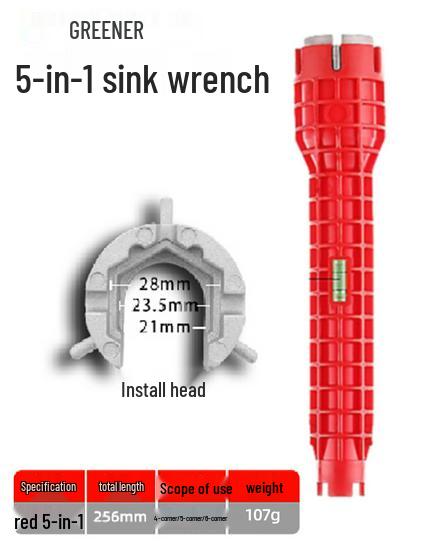 Universal 8-in-1 Sink Wrench: Multifunctional Tool for Water Pipe and Faucet Installation
